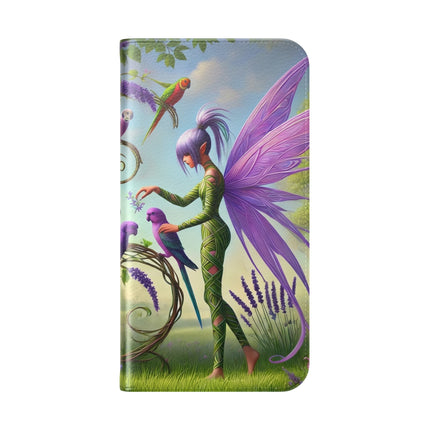 🧚🦜 Lavender-Winged Fairy Flip Case – Dreamy Elegance & Spring Whimsy