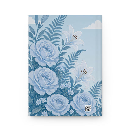 🩵🌸 The Lady Of The Blue Rose Garden Hardcover Journal – Classical Floral Elegance