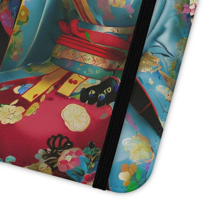 🌸✨ Cyberpunk Geisha Flip Case – Neon Elegance & Futuristic Grace