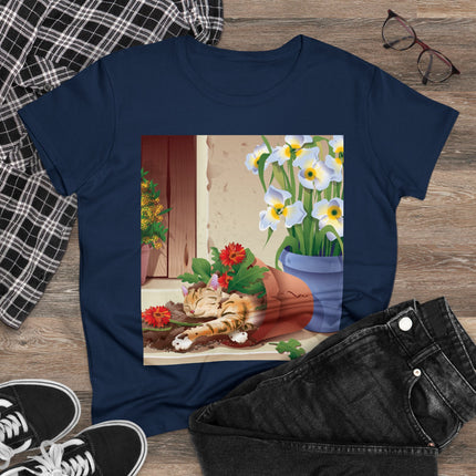 Blooming Serenity Women's Midweight Cotton Tee