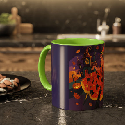 🐈‍⬛🎃 The Black Cat Witch Of Pumpkin Manor Colorful Mug – Whimsical Halloween Charm