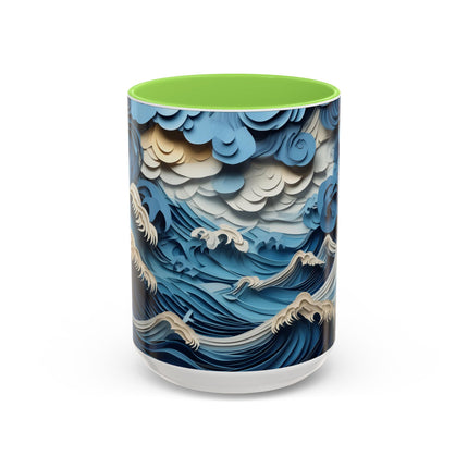 Dramatic Ocean with Crashing Waves Colorful Mugs (11oz, 15oz)