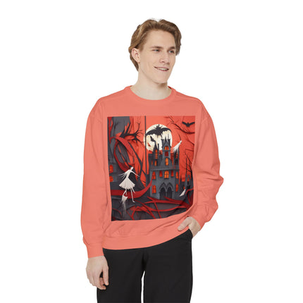 Halloween Night Scene Unisex Garment-Dyed Sweatshirt