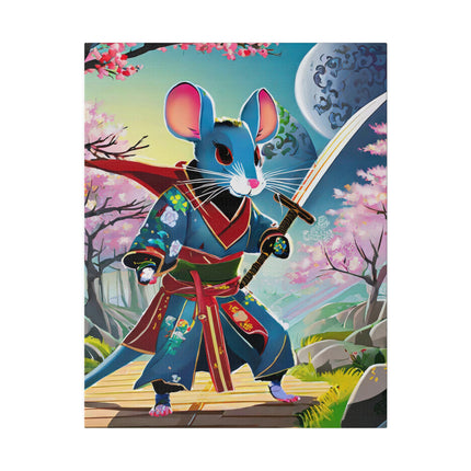 Cyber Samurai Rat Matte Canvas, Stretched, 0.75"