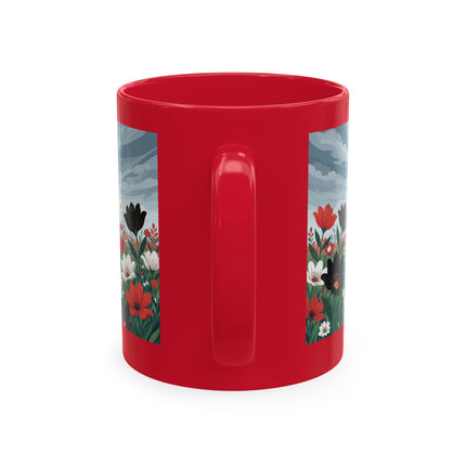 🌺☔ The Lady In The Stormy Flower Garden Ceramic Mug – Art Deco Fashion Elegance