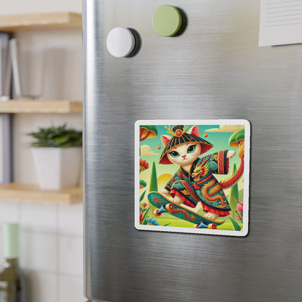 Dragon Dance on Wheels Die-Cut Magnets (5 Sizes)
