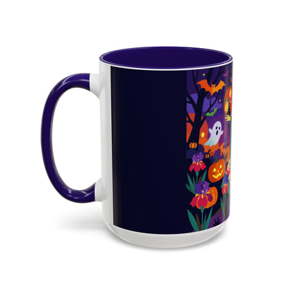 🌙🎃 The Moonlit Garden Masquerade Colorful Mug – Floral Halloween Charm
