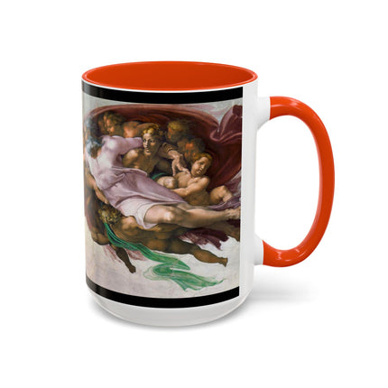 The Creation of Adam by Michelangelo Buonarroti Colorful Mugs (11oz, 15oz)