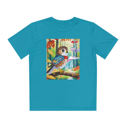 Baby Hawk Plays in Forest Youth Competitor Tee