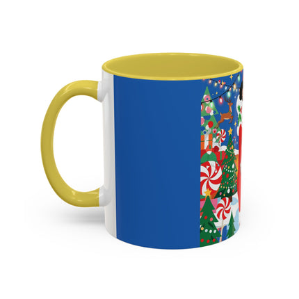 🦌🍬 The Lady Of The Peppermint Christmas Garden Colorful Mug – Colorful Art Deco Holiday Fantasy