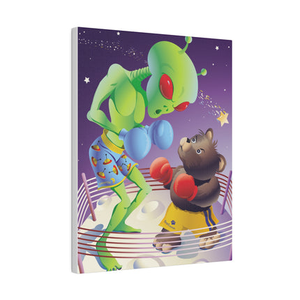 Cosmic Clash – Playful Alien and Bear Boxing Match