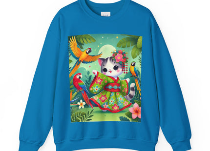 Parrot Dance of the Geisha Kitten Heavy Blend™ Crewneck Sweatshirt