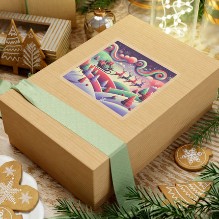Festive Reindeer Flight Kiss-Cut Stickers (4 Sizes)