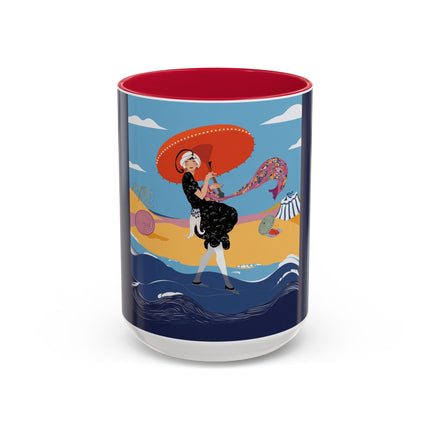Beachside Promenade Colorful Mugs – Chic Summer Stroll & Coastal Glamour