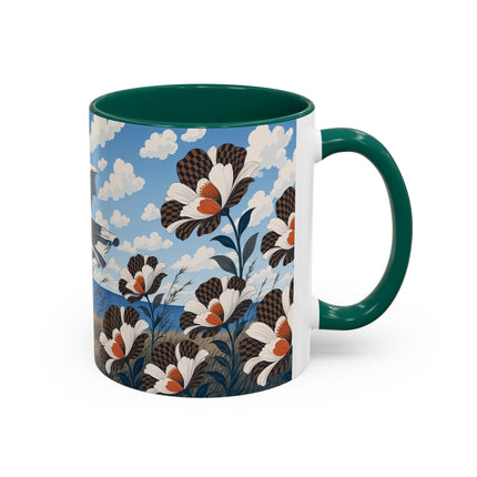 🌊🌼 The Windswept Seaside Promenade Colorful Mug – Art Deco Coastal Elegance