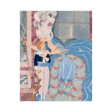 🌹💙 Madame De Sabran Matte Vertical Poster – George Barbier Art Deco Aristocratic Elegance