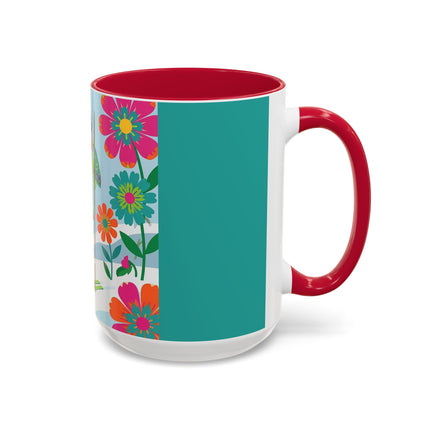 🎿🌸 The Winter Flower Adventurer Colorful Mug – Colorful Ski Fantasy