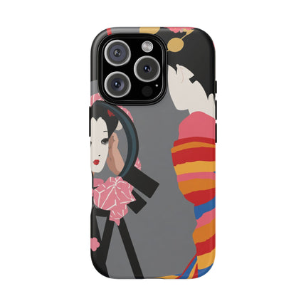 Geisha Mirror Phone Case – Elegant Reflection & Timeless Beauty