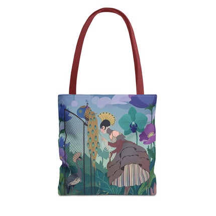 🦚🌸 The Lady Of The Peacock Garden Tote Bag – Art Deco Floral Fantasy