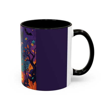 🐈‍⬛🎃 The Midnight Black Cat Masquerade Colorful Mug – Whimsical Halloween Elegance