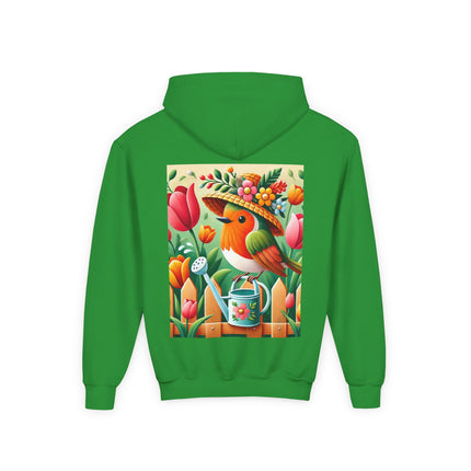 The Little Garden Tender Youth Hooded Sweatshirt – Sunshine, Care & Storybook Charm