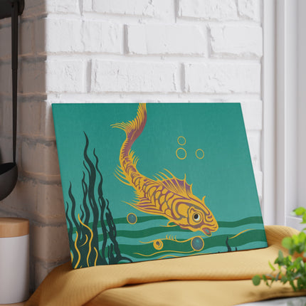 Golden Serenity Glass Cutting Board