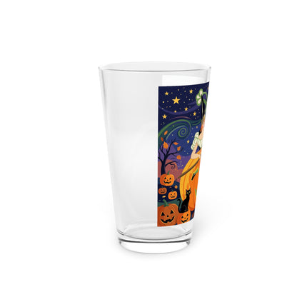 🧙‍♀️🎃 The Witch Of Pumpkin Moon Hollow Glass, 16oz – Whimsical Halloween Magic