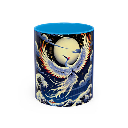 Majestic White Crane Colorful Mugs (11oz, 15oz)