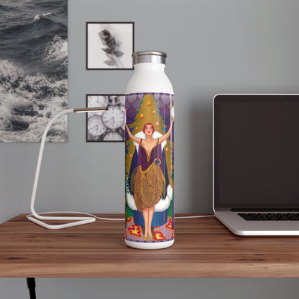 Countdown to Christmas Elegance Slim Water Bottle