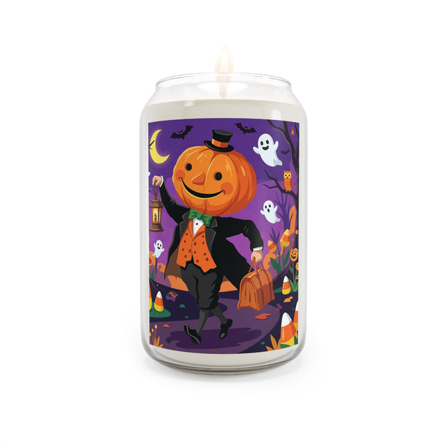 🎃🏮 The Pumpkin Gentleman’s Moonlit Stroll Scented Soy Candle – Whimsical Halloween Charm