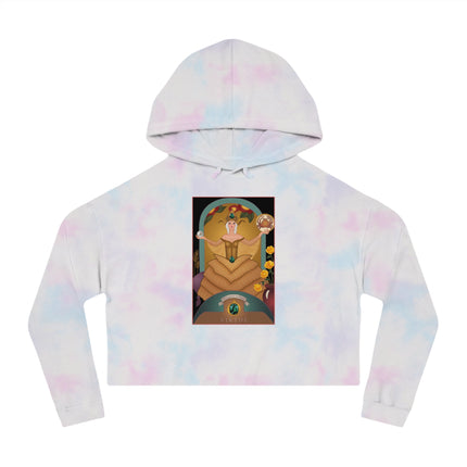 June & Pearl, Alexandrite (from the Gem Series) by Sofia Chiostri Women’s Cropped Hooded Sweatshirt