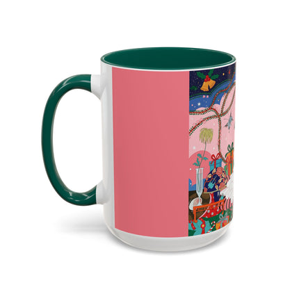 🎀🎄 Christmas Morning In The Rose Parlor Colorful Mug – Art Deco Holiday Fantasy