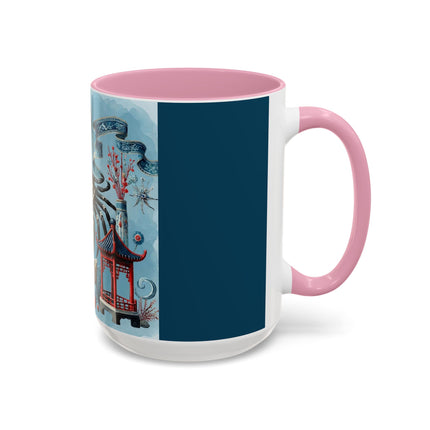 Spotted Crab & Pagoda Colorful Mug – Mystical Ocean & Asian Harmony