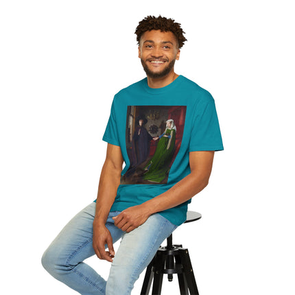 Arnolfini Portrait by Jan Van Eyck Unisex Garment-Dyed T-shirt