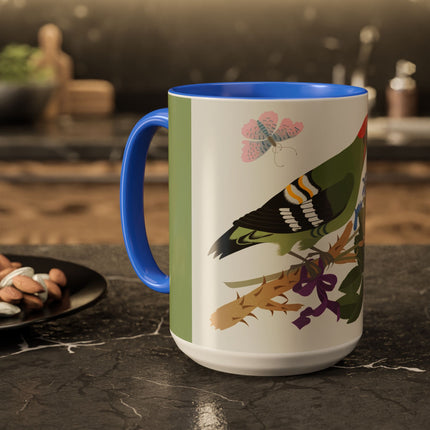 Woodpecker & Rose Colorful Mugs – Vibrant Spring & Bold Beauty