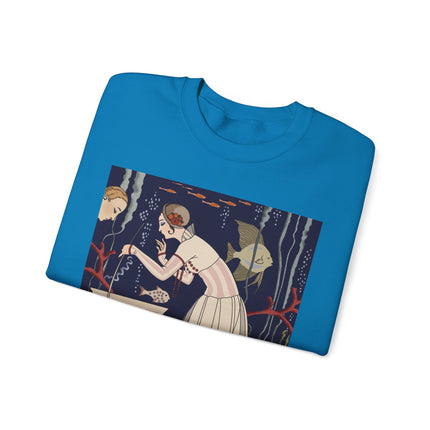 L'Etourdissant Petit Poisson (The Dazzling Little Fish) by George Barbier Heavy Blend™ Crewneck Sweatshirt