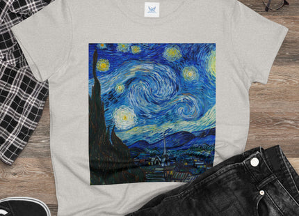 The Starry Night by Vincent Van Gogh Women's Midweight Cotton Tee