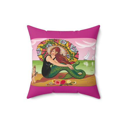 Siren Serenade by Carlo Chiostri Spun Polyester Square Pillow