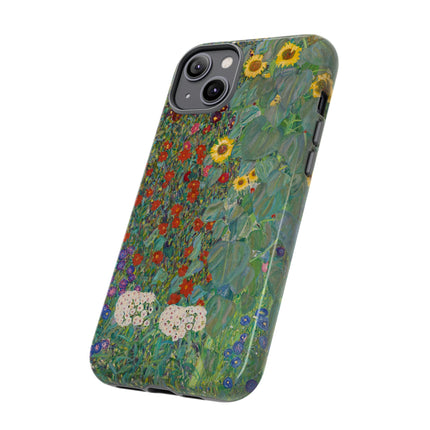 Farm Garden with Sunflowers by Gustav Klimt Phone Cases