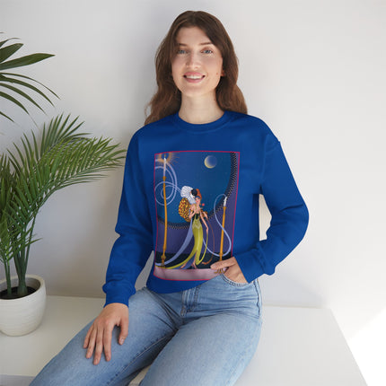 Smoke and Secrets: A Glamorous Encounter in Prohibition Era Heavy Blend™ Crewneck Sweatshirt