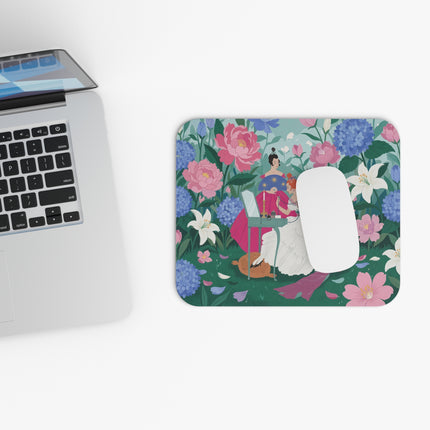 🌸💎 The Garden Dressing Table Mouse Pad – Art Deco Floral Elegance
