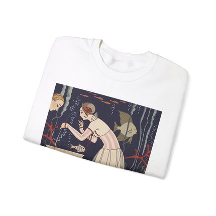 L'Etourdissant Petit Poisson (The Dazzling Little Fish) by George Barbier Heavy Blend™ Crewneck Sweatshirt