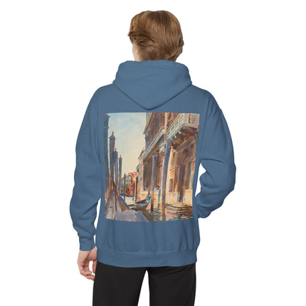 Gondola Moorings on the Grand Canal by John Singer Sargent Unisex Garment-Dyed Hoodie