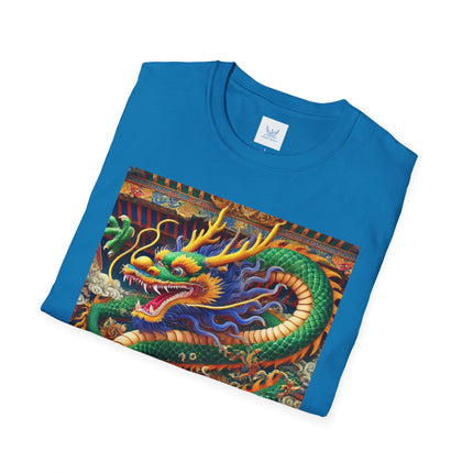 Tibetan Dragon Over Kabuki Duel Softstyle T-Shirt