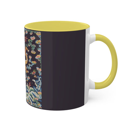 Rank Badge with Dragon with Deer Hooves Colorful Mugs, 11oz