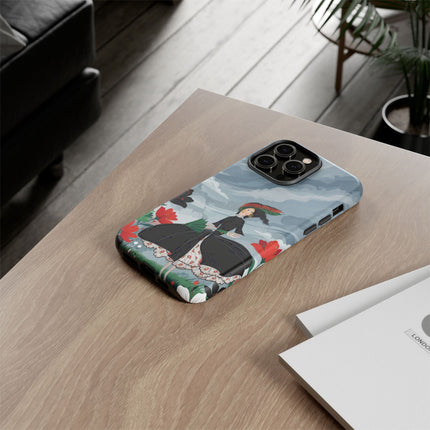 🌧️🌺 The Stormy Flower Walk Phone Case – Art Deco Floral Fashion