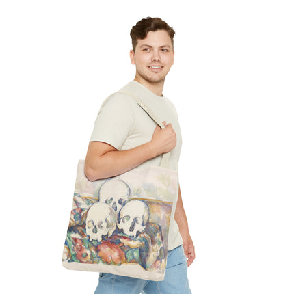 The Three Skulls by Paul Cézanne Tote Bag (AOP)