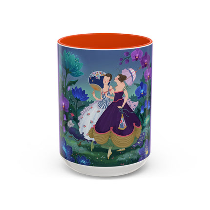 The Ladies Of The Moonlit Garden Colorful Mugs – Art Deco Floral Elegance