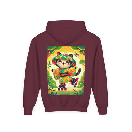 Firefly Dance on Wheels Youth Hooded Sweatshirt – Magical Motion & Playful Glow