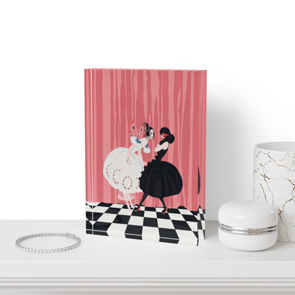 🎭🖤 The Ladies Of The Midnight Masquerade Acrylic Art Block – Art Deco Fashion Illustration